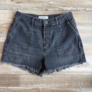 Free People Jesse Carpenter Shorts in Nightfall Washed Black Size 26